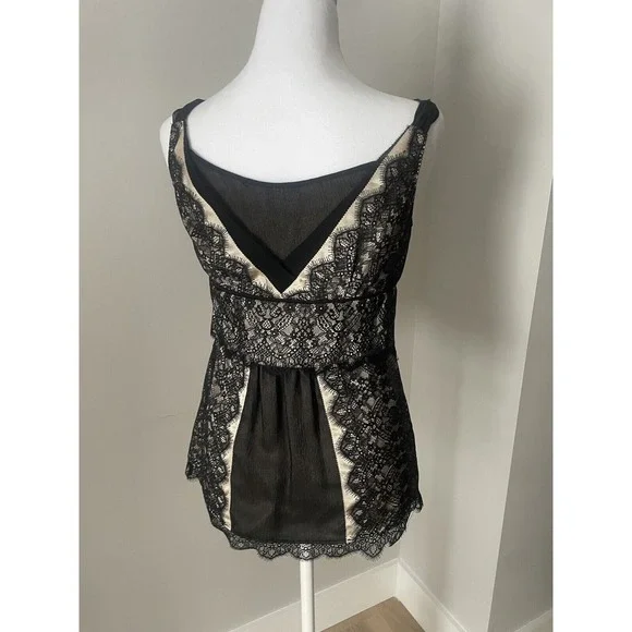 Ann Taylor S Women 0 Black Lace Baby Doll Cami Y2k Whimsigoth Dark Fairy - Picture 6 of 16